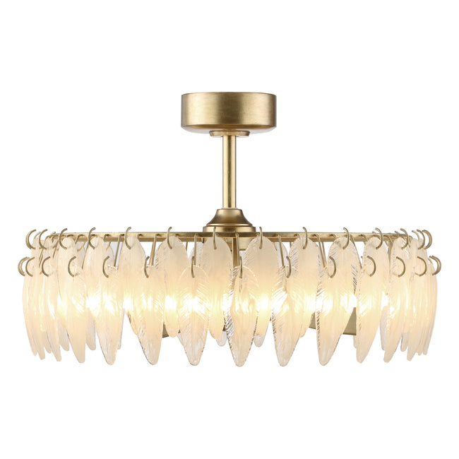 32 Inch Ogden Antique Silver Luxury Fandelier with Light and Remote Control