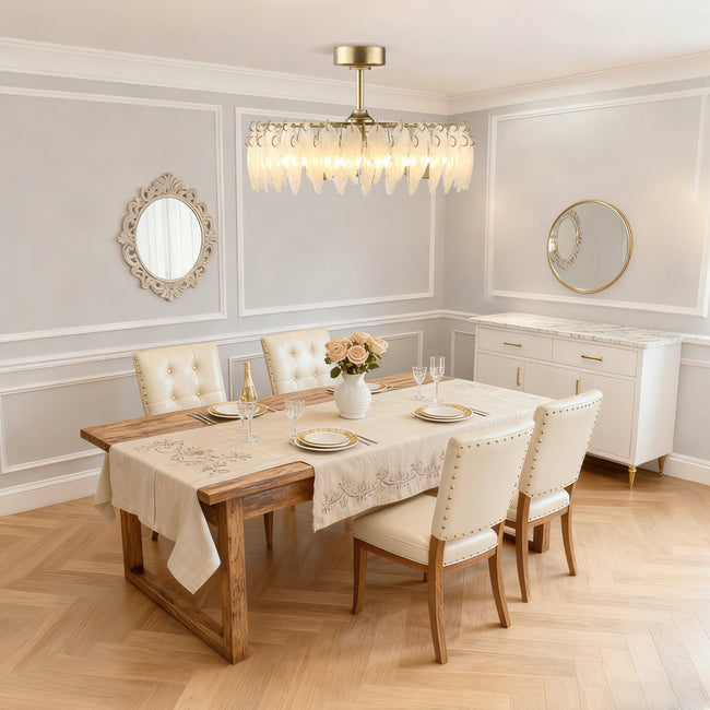 32 Inch Ogden Antique Silver Luxury Fandelier with Light and Remote Control