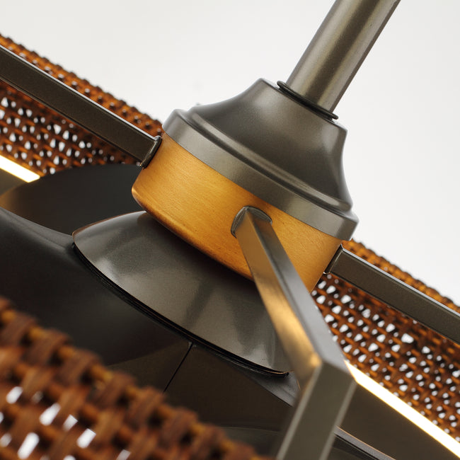 33 Inch Elijah Black-Charcoal Gray Luxury Fandelier with Light and Remote Control