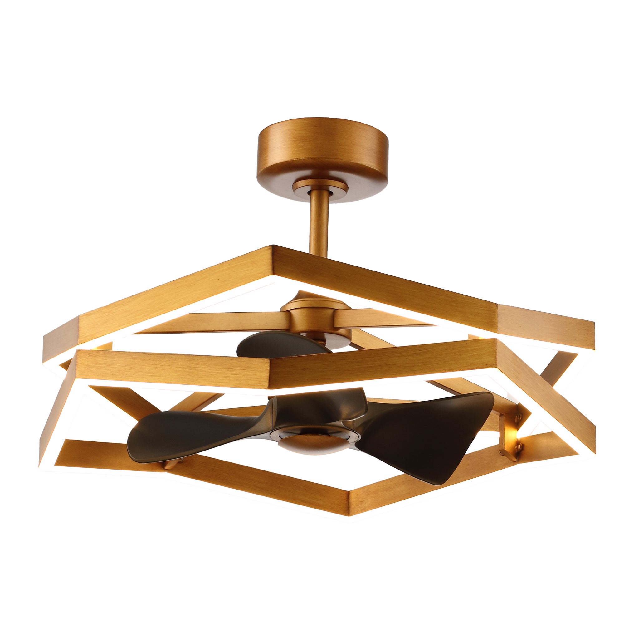 31 Inch Willie Antique Golden Luxury Fandelier with Light and Remote Control