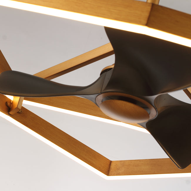 31 Inch Willie Antique Golden Luxury Fandelier with Light and Remote Control