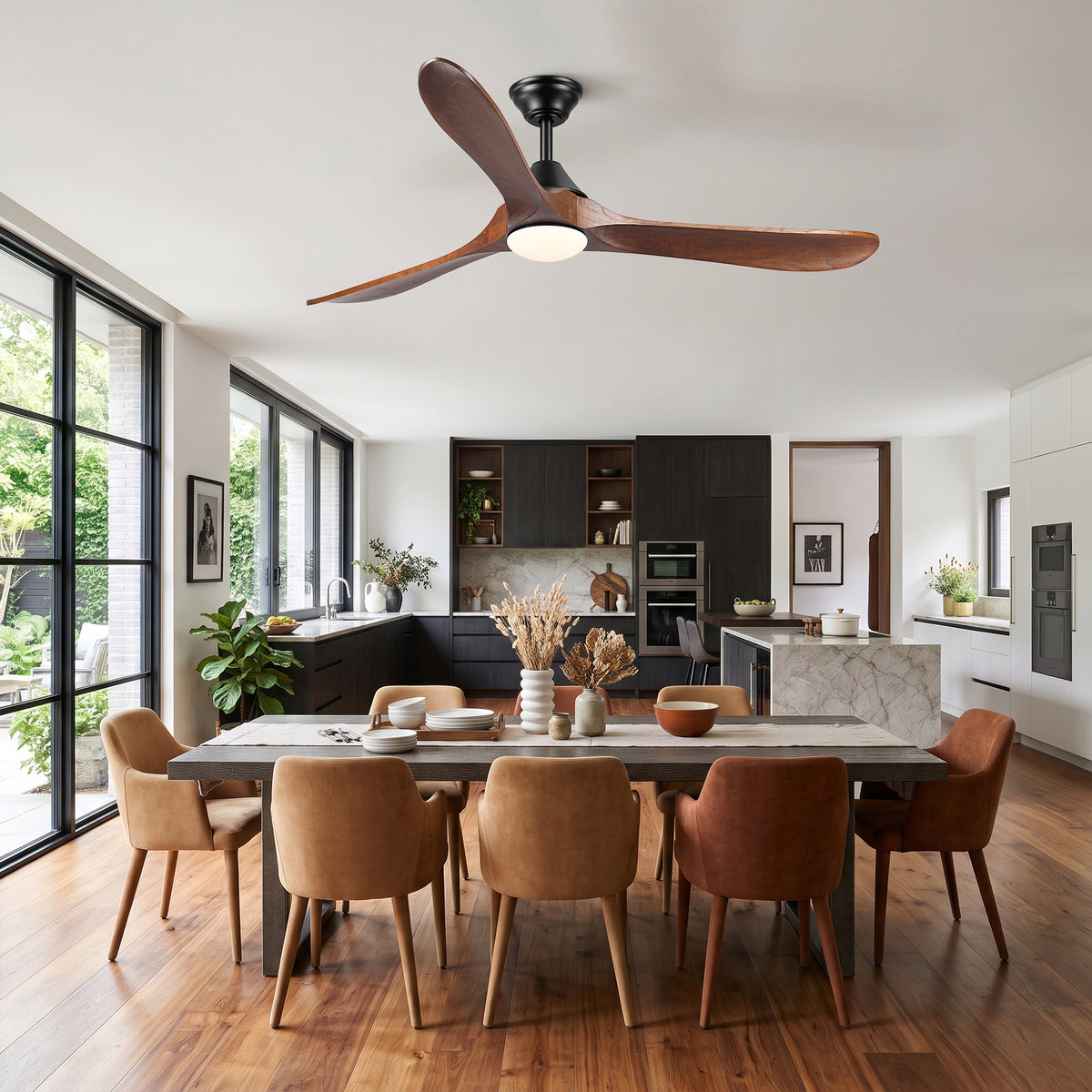 60 Inch Sylvie LED Ceiling Fan with Solid Wood