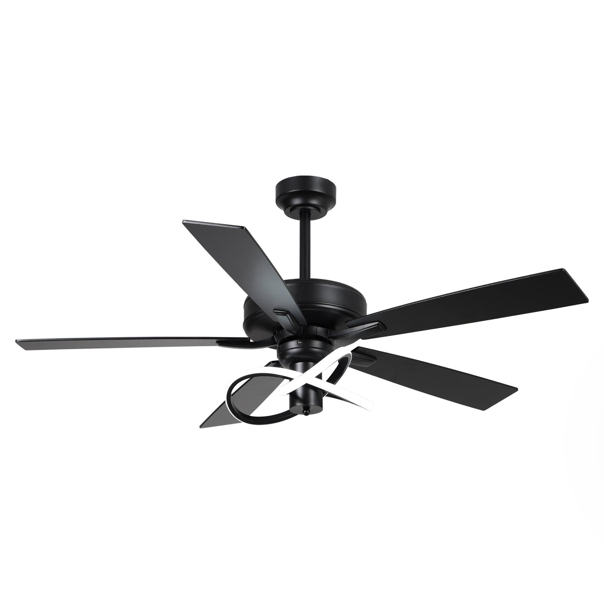 Ventilador de techo moderno Oregon DC de 52 pulgadas con motor y varilla bajante y luz LED
