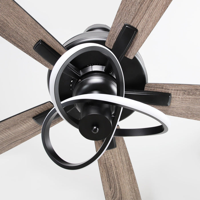 52 Inch Oregon DC Motor Modern Downrod Ceiling Fan with LED Light