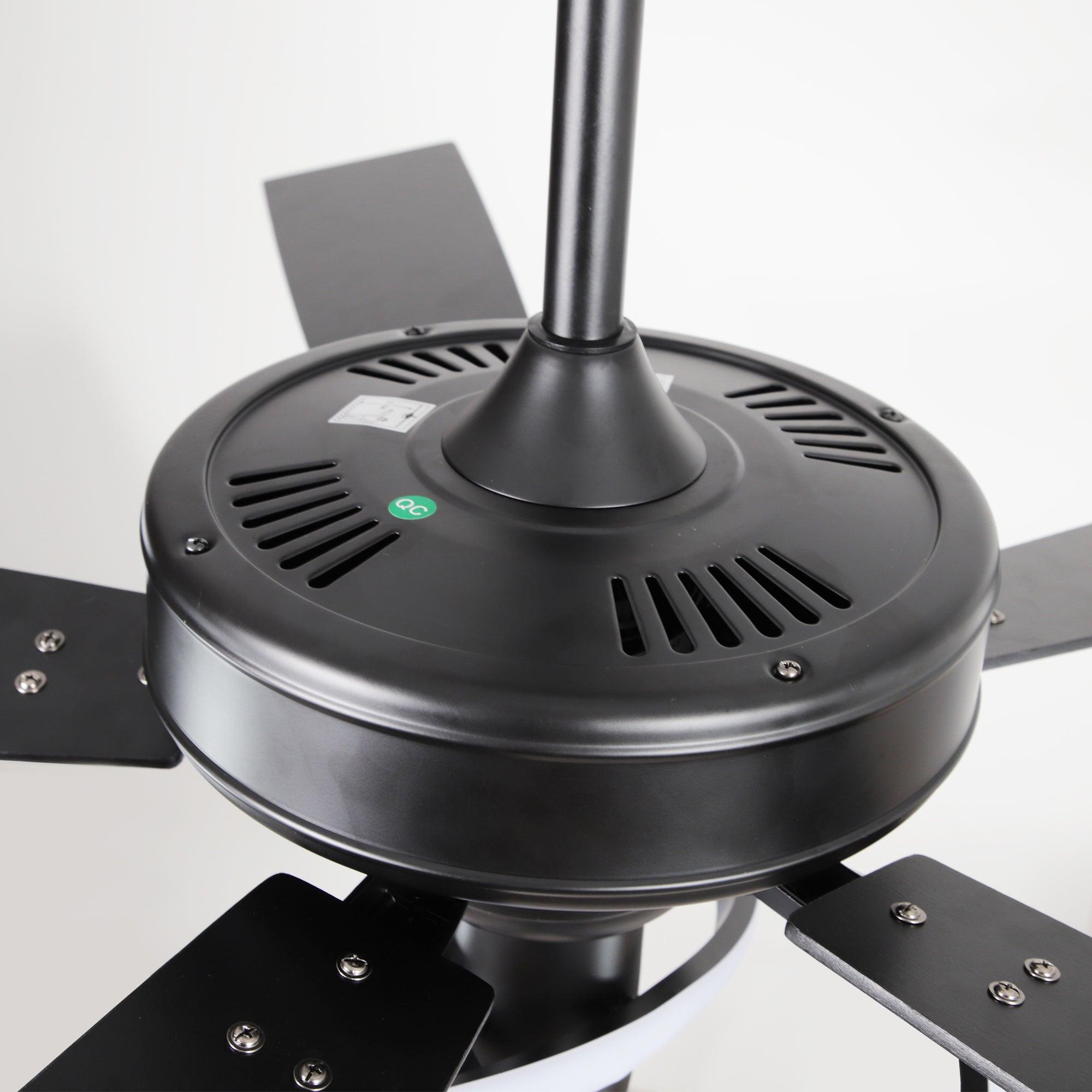 Ventilador de techo moderno Oregon DC de 52 pulgadas con motor y varilla bajante y luz LED