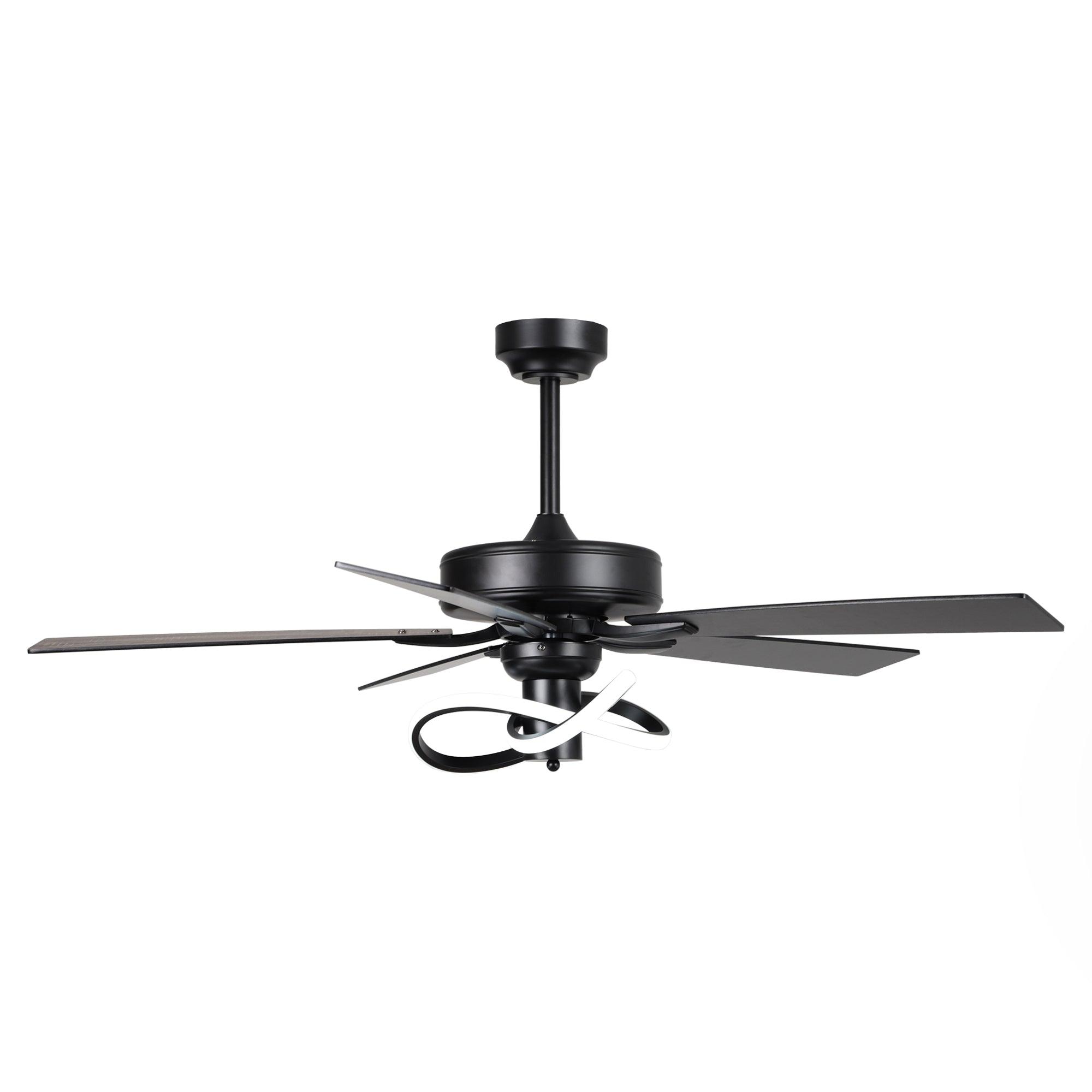 Ventilador de techo moderno Oregon DC de 52 pulgadas con motor y varilla bajante y luz LED