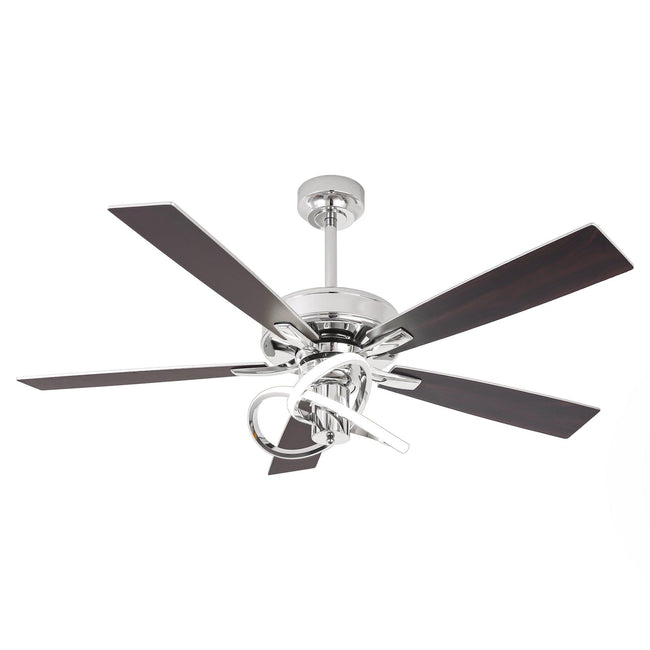 Ventilador de techo moderno Oregon DC de 52 pulgadas con motor y varilla bajante y luz LED