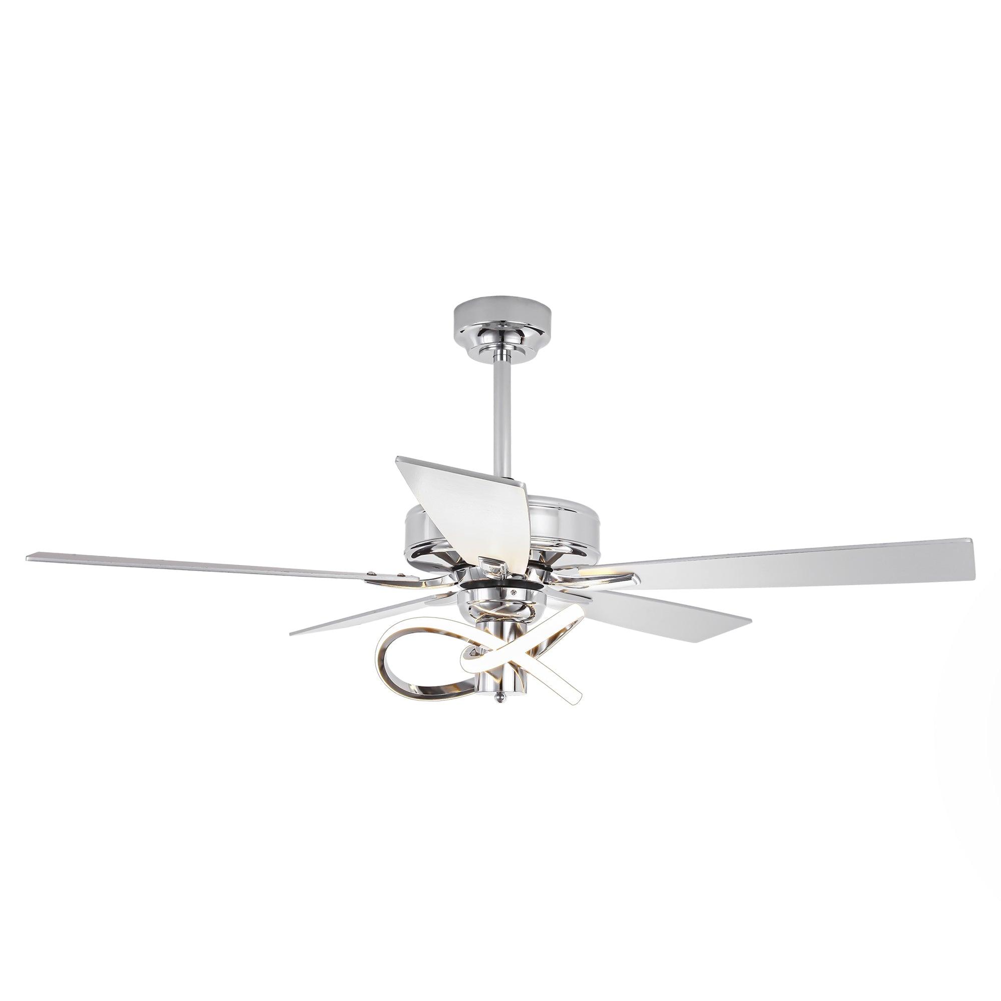 Ventilador de techo moderno Oregon DC de 52 pulgadas con motor y varilla bajante y luz LED