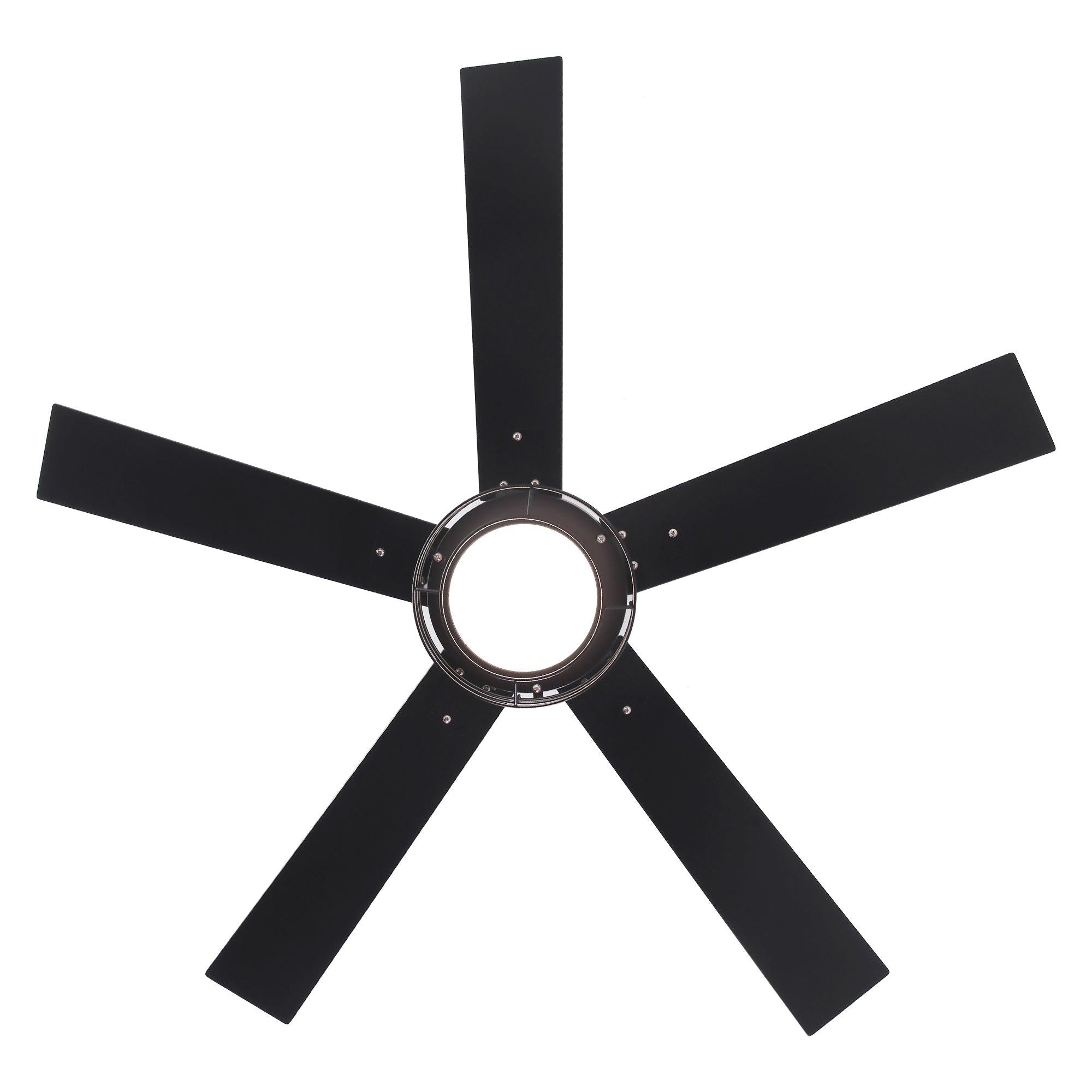 Ventilador de techo industrial Bernice de 52 pulgadas con motor de CC, luz LED y control remoto.