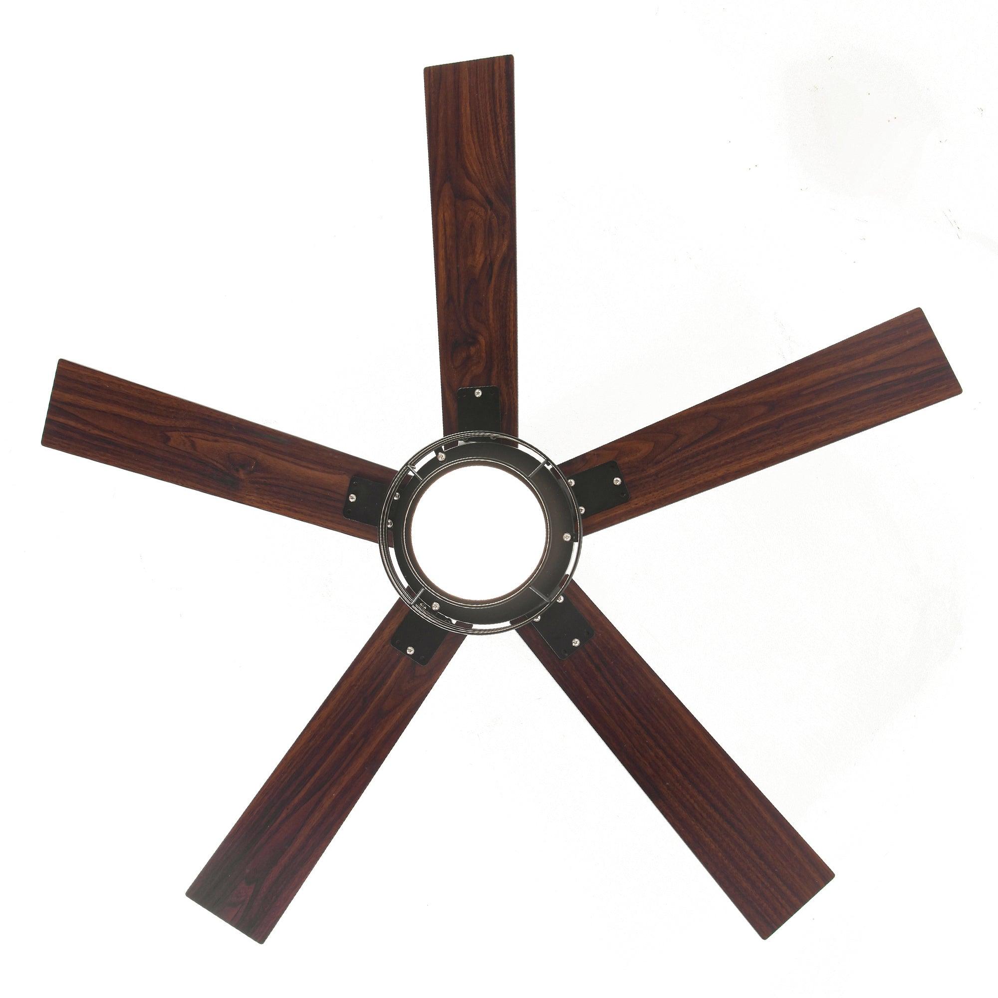 Ventilador de techo industrial Bernice de 52 pulgadas con motor de CC, luz LED y control remoto.