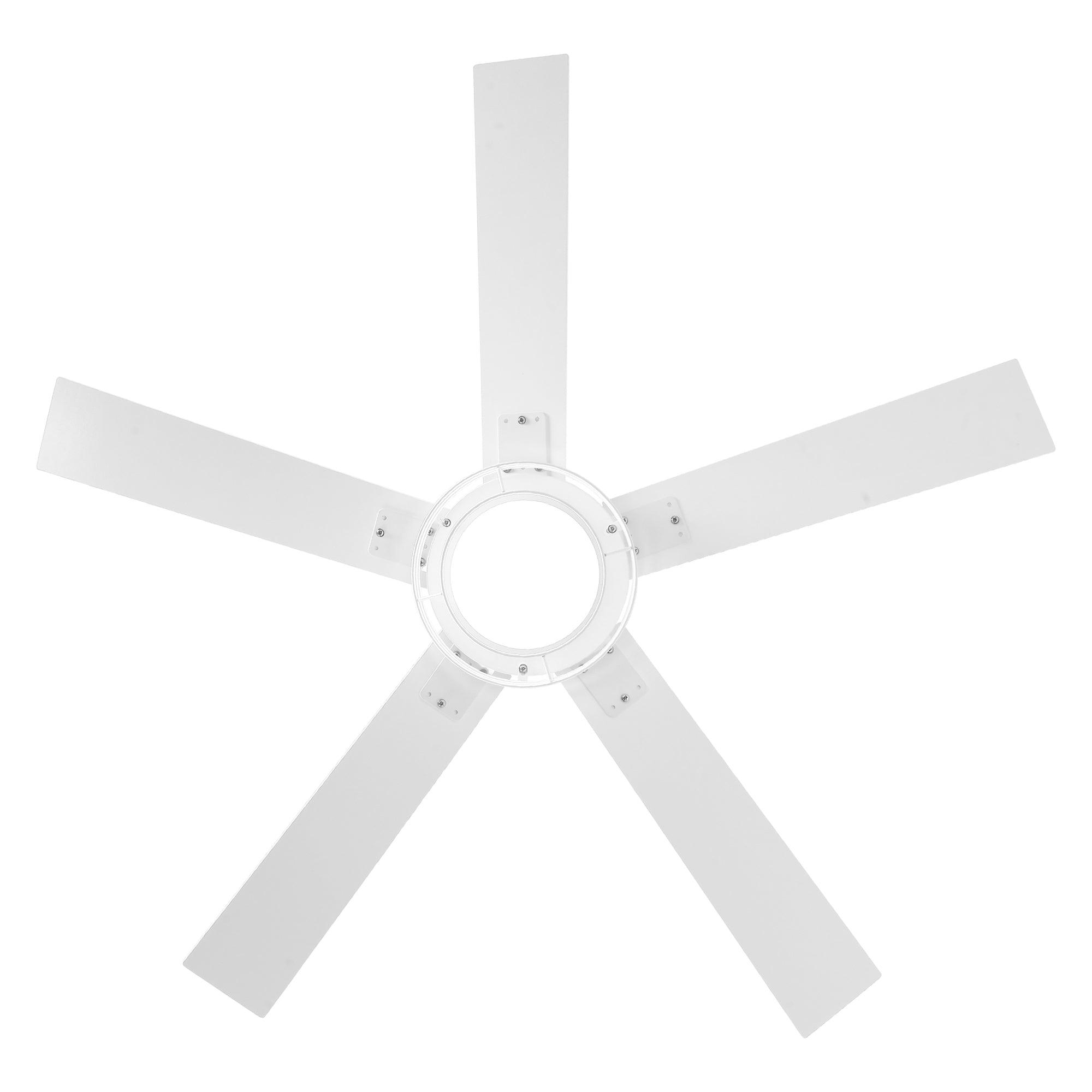 Ventilador de techo industrial Bernice de 52 pulgadas con motor de CC, luz LED y control remoto.