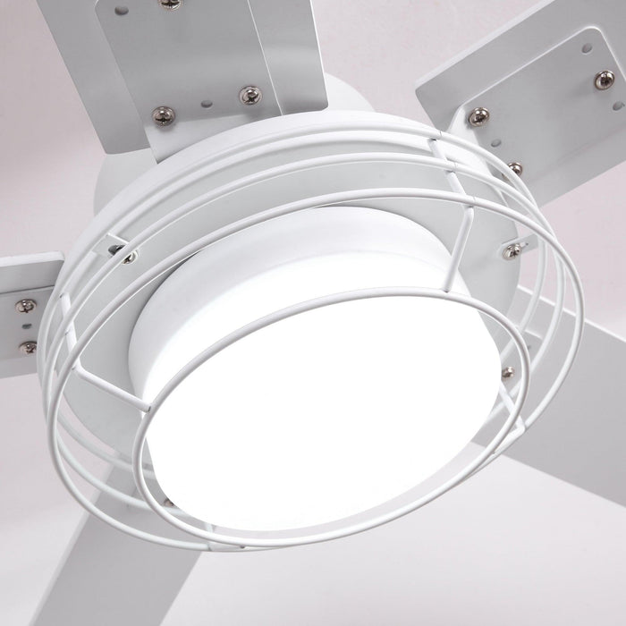 52 Inch Bernice DC Motor Industrial Downrod Ceiling Fan with LED Light and Remote Control