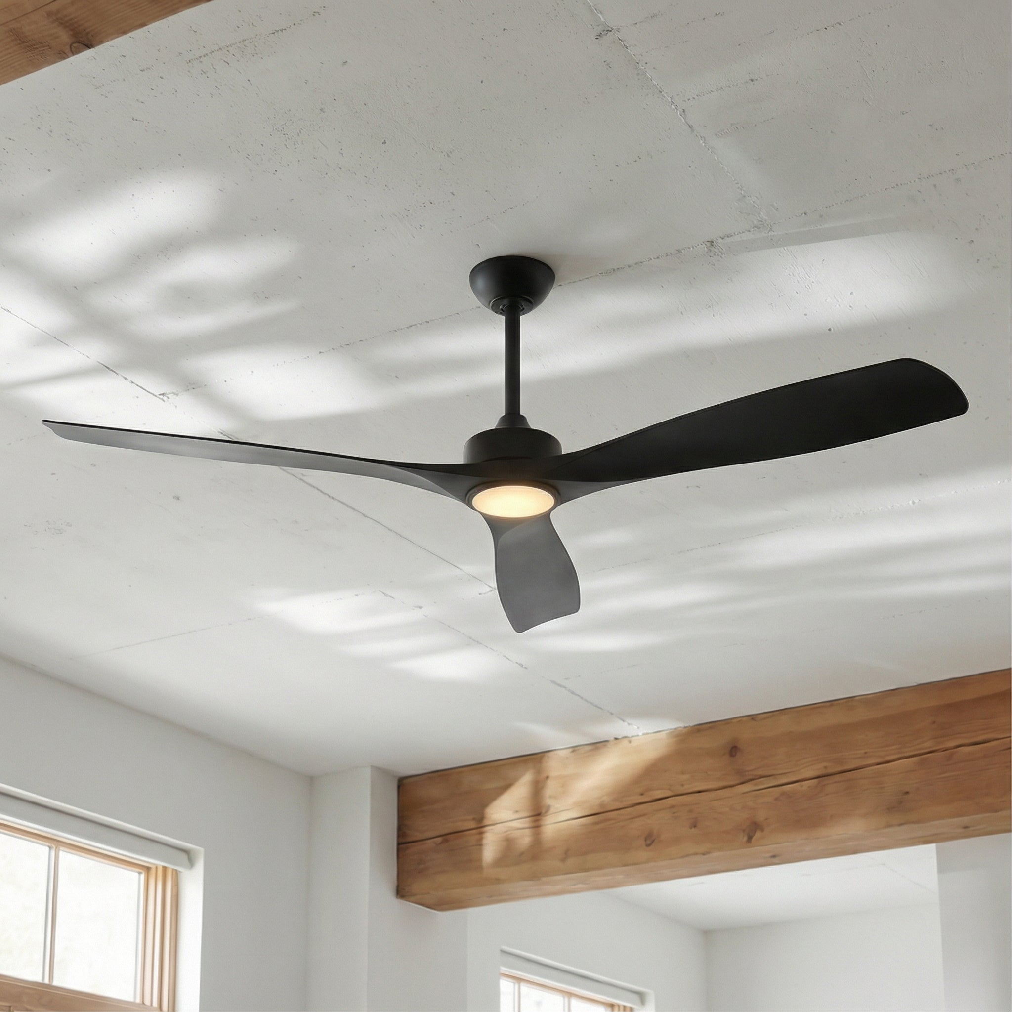 60 Inch Alexi DC Motor Modern Downrod Ceiling Fan with LED Light