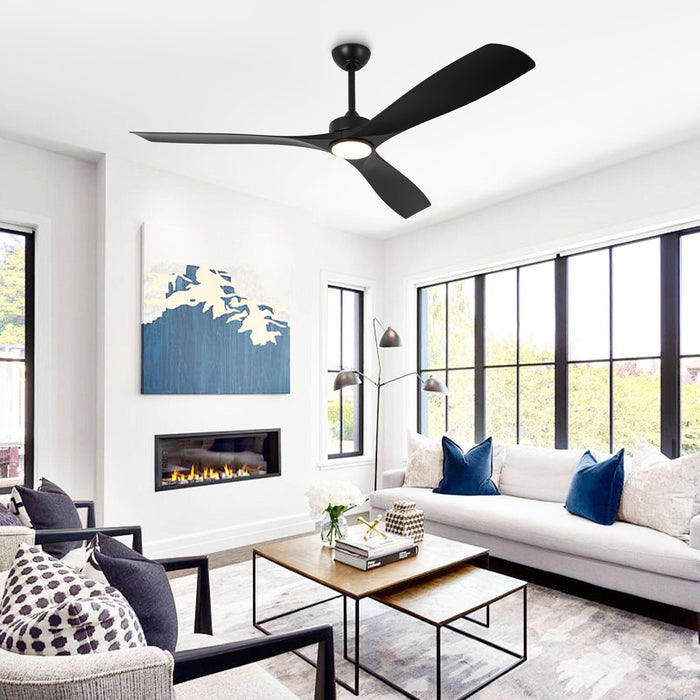 60 Inch Alexi DC Motor Modern Downrod Ceiling Fan with LED Light
