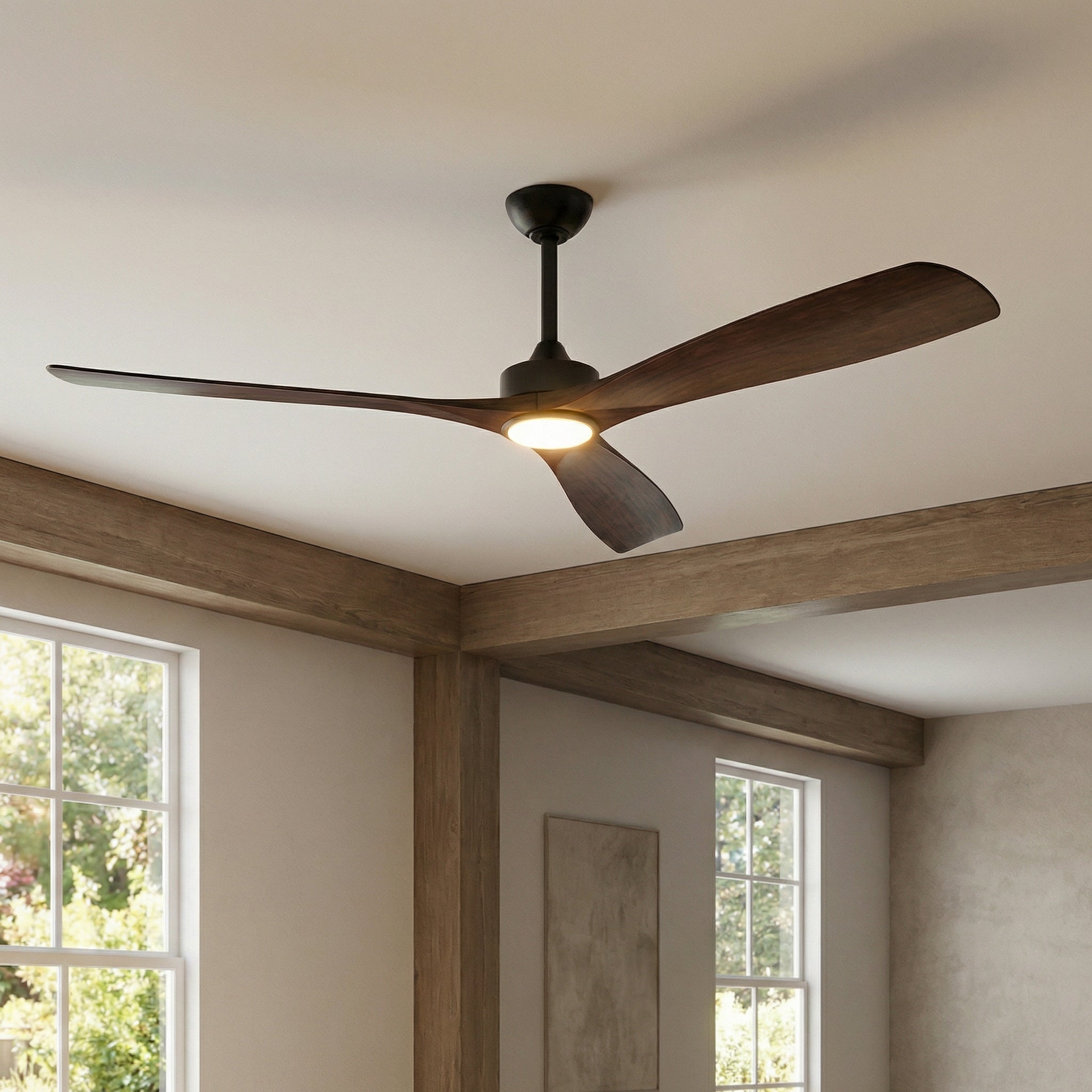 60 Inch Alexi DC Motor Modern Downrod Ceiling Fan with LED Light