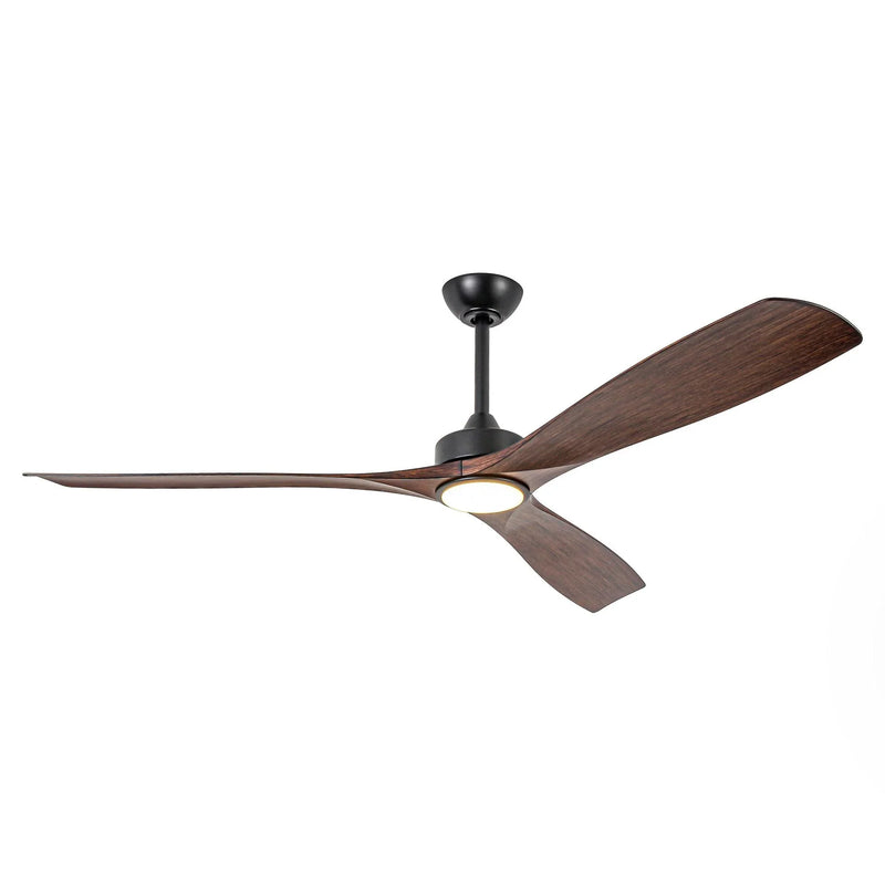 Ventilador de techo moderno Alexi DC de 60 pulgadas con motor y varilla descendente y luz LED