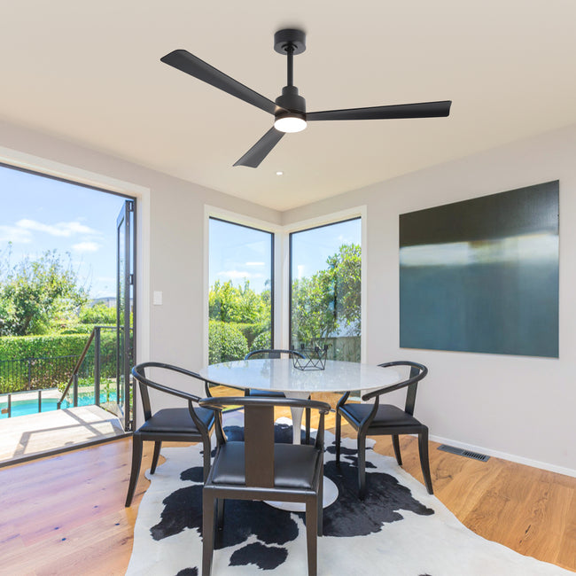 52 Inch Dinah Modern Downrod Mount Ceiling Fan with Remote Control and LED Light