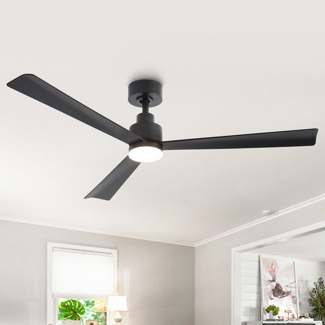 Ventilador de techo Dinah de 52 pulgadas con montaje en varilla, moderno, con control remoto y luz LED