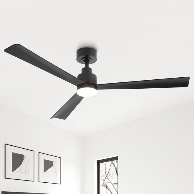 Ventilador de techo Dinah de 52 pulgadas con montaje en varilla, moderno, con control remoto y luz LED