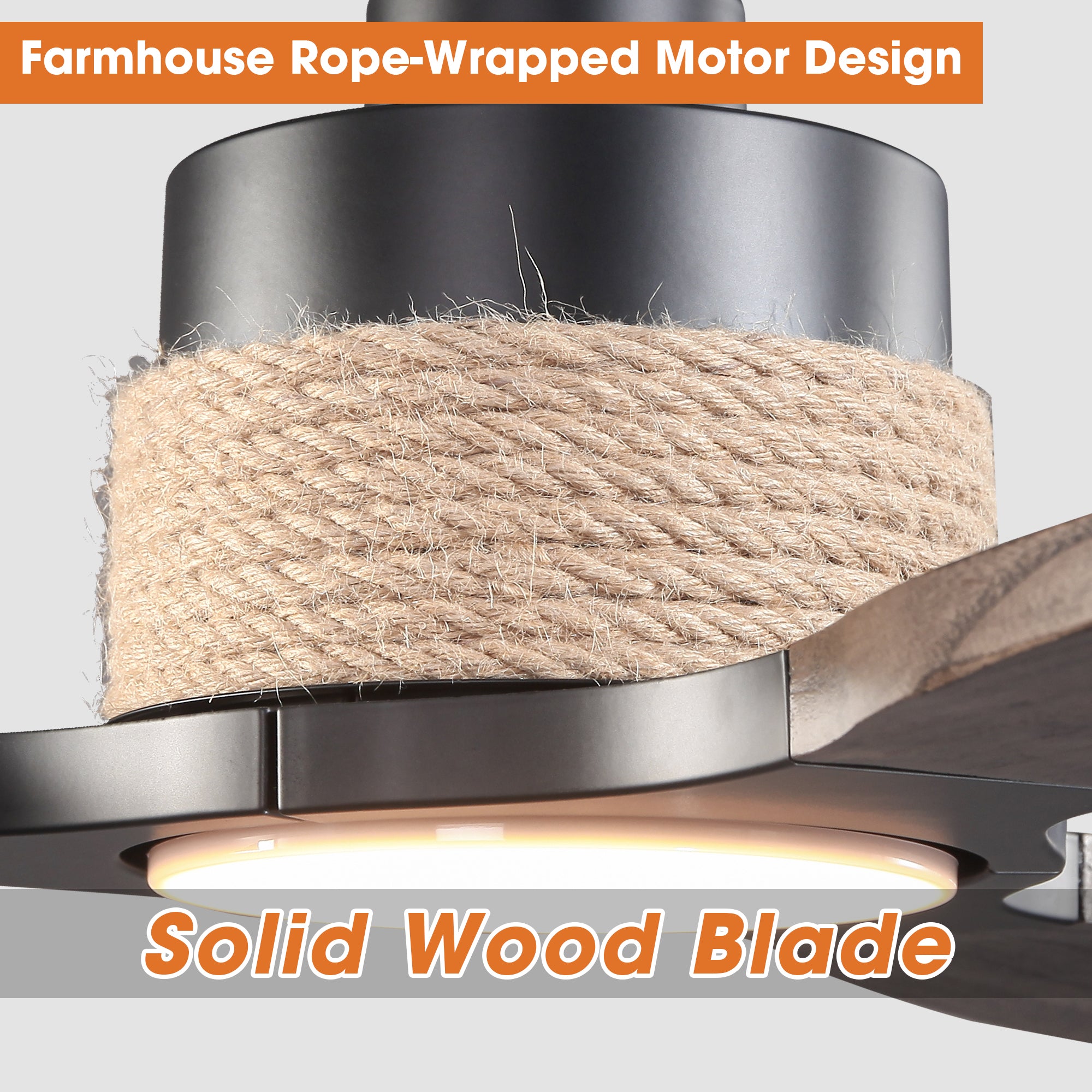 56 Inch Louise Downrod Mount LED Ceiling Fan with Remote Control