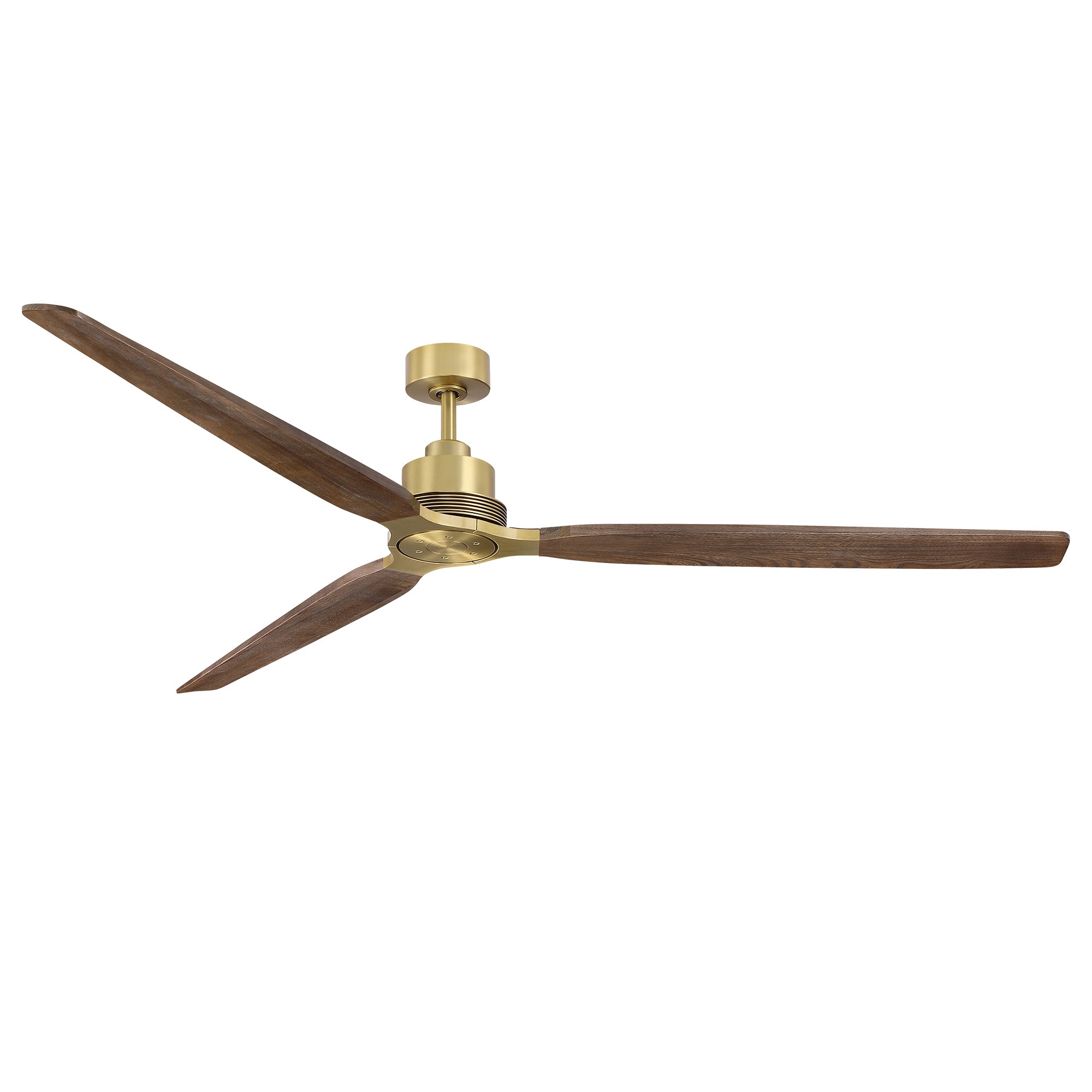 84" Soft Brass  Solid Wood Blades Downrod Mount Large Ceiling Fan