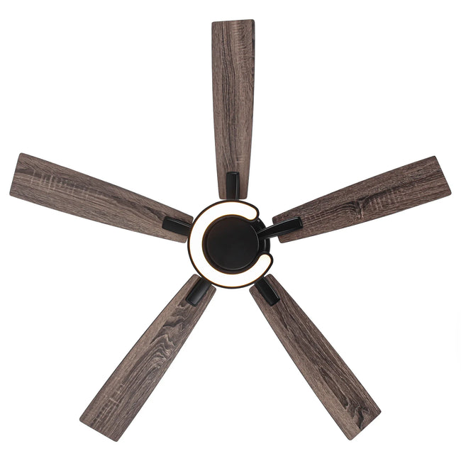 52 Inch Arlen Double-sided Blades Downrod Mount LED Ceiling Fan with Remote Control