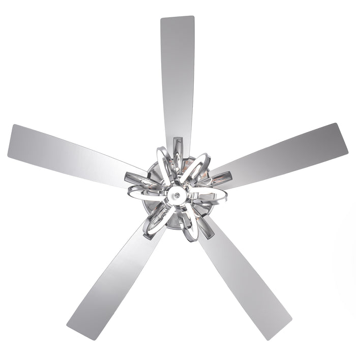 52 Inch Levi Double-sided Blades Downrod Mount LED Ceiling Fan with Remote Control