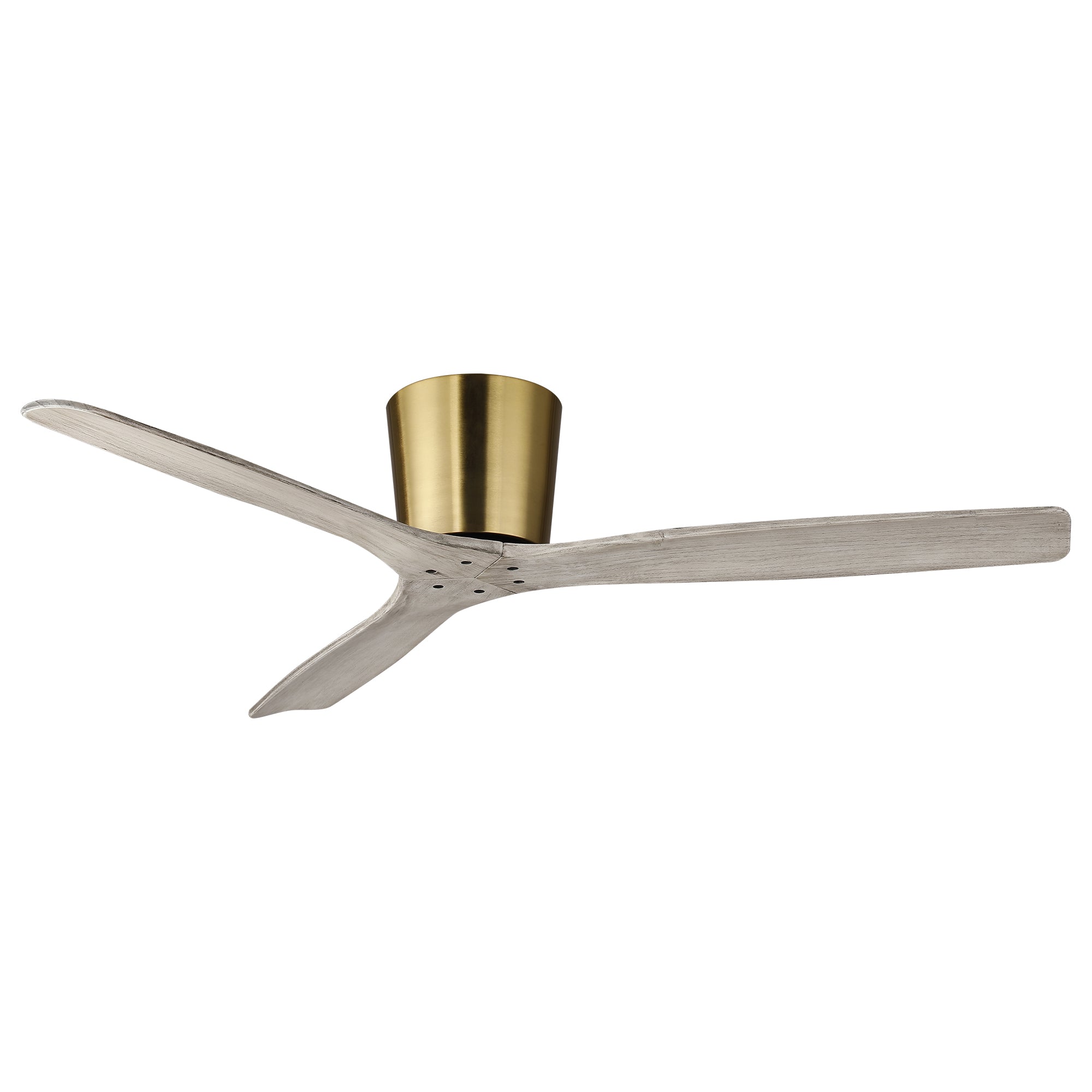 54 Inch Ward Solid Wood Blades Flush Mount Ceiling Fan with Remote Control