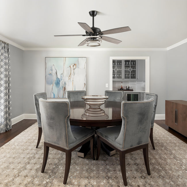 52 Inch Rita Double-sided Blades Downrod Mount LED Ceiling Fan with Remote Control