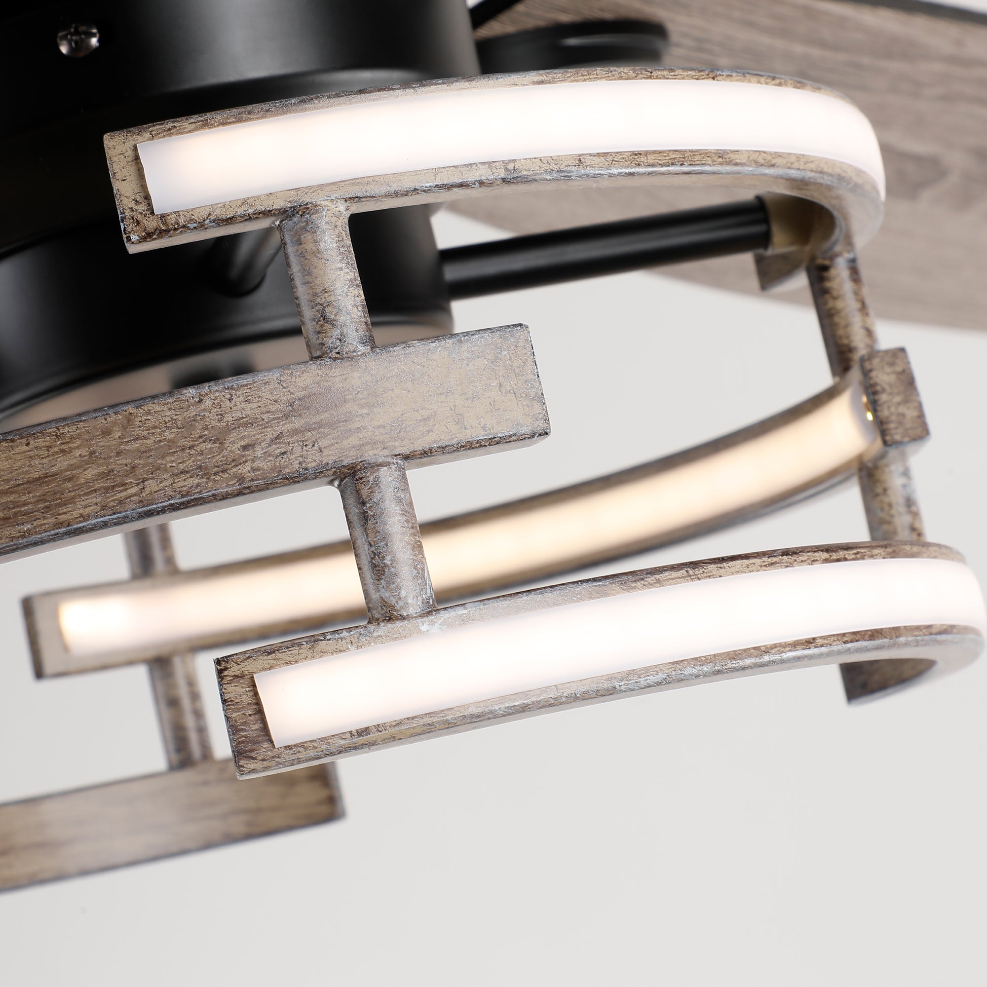 52 Inch Rita Double-sided Blades Downrod Mount LED Ceiling Fan with Remote Control