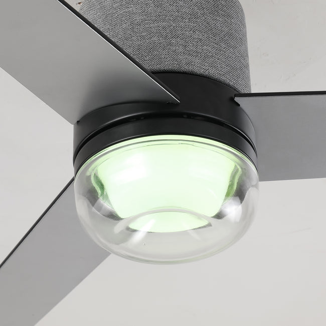 52 Inch Pearl Black RGB LED Smart Fan with Remote App and Voice Control