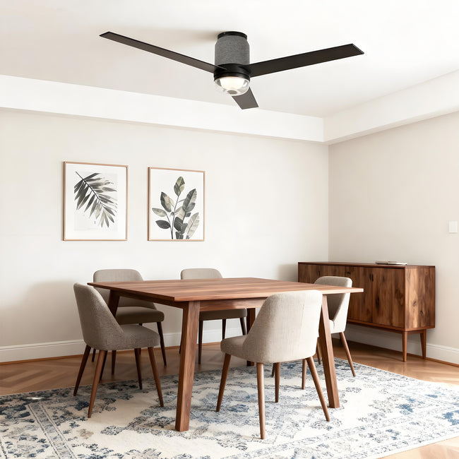 52 Inch Pearl Black RGB LED Smart Fan with Remote App and Voice Control