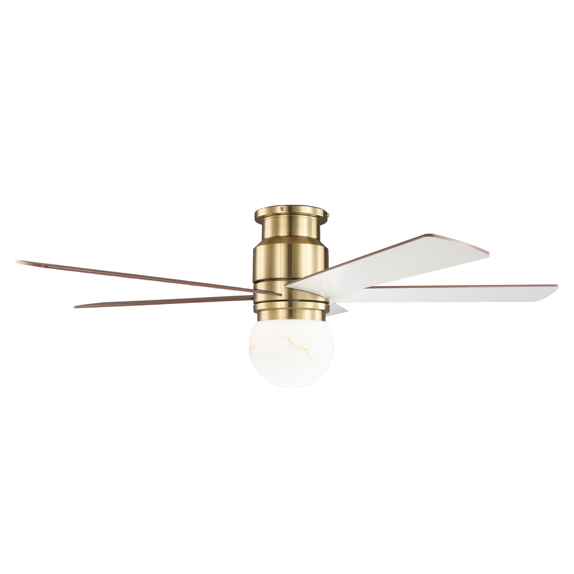 52 Inch Fanny Double-sided Blades Flush Mount LED Ceiling Fan with Remote Control