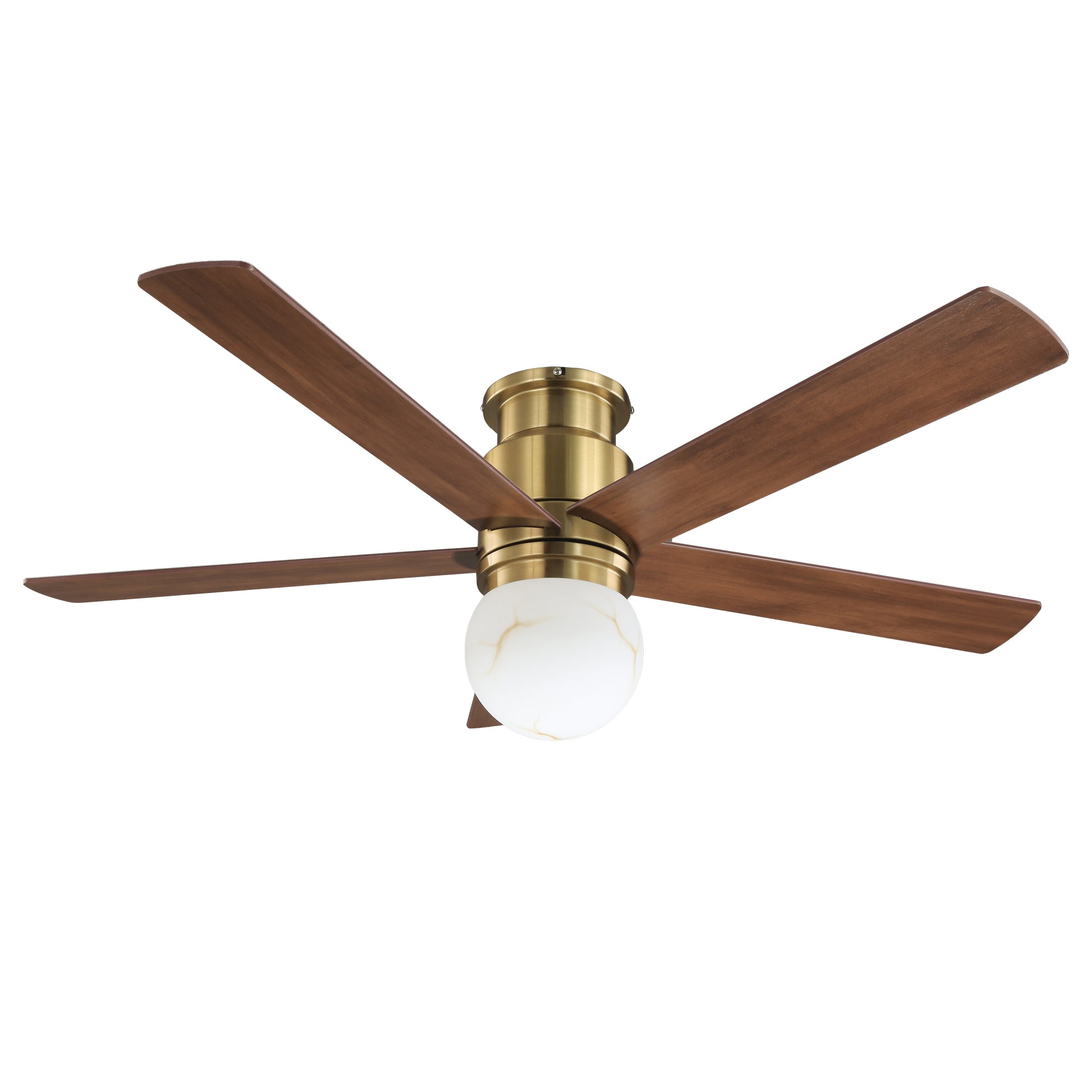 52 Inch Fanny Double-sided Blades Flush Mount LED Ceiling Fan with Remote Control