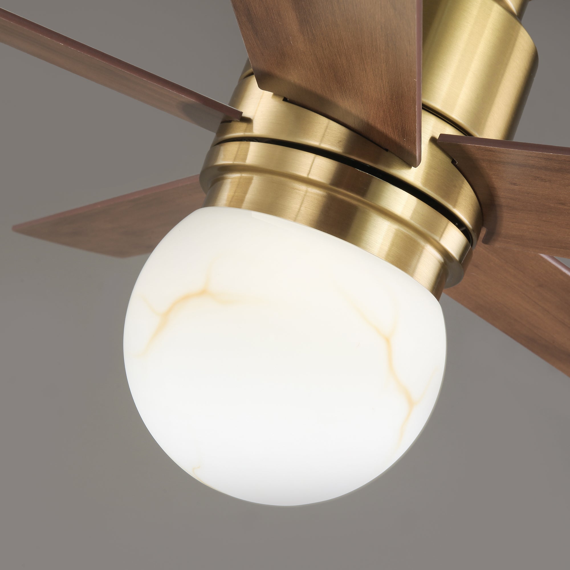 52 Inch Fanny Double-sided Blades Flush Mount LED Ceiling Fan with Remote Control