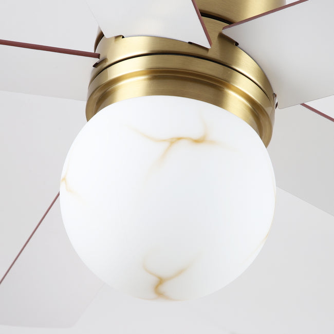 52 Inch Fanny Double-sided Blades Flush Mount LED Ceiling Fan with Remote Control