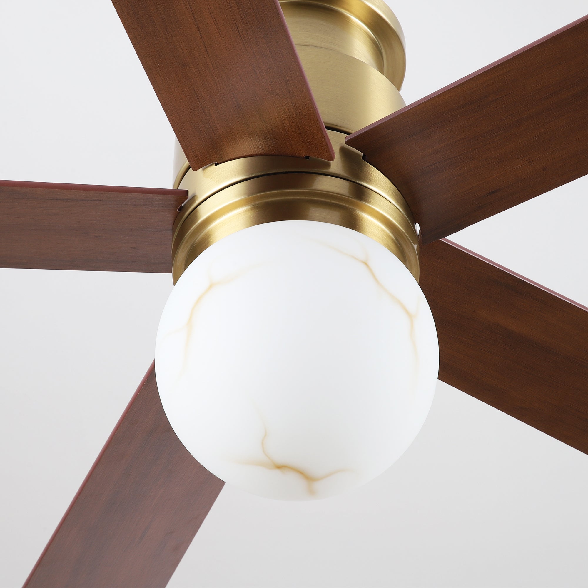 52 Inch Fanny Double-sided Blades Flush Mount LED Ceiling Fan with Remote Control
