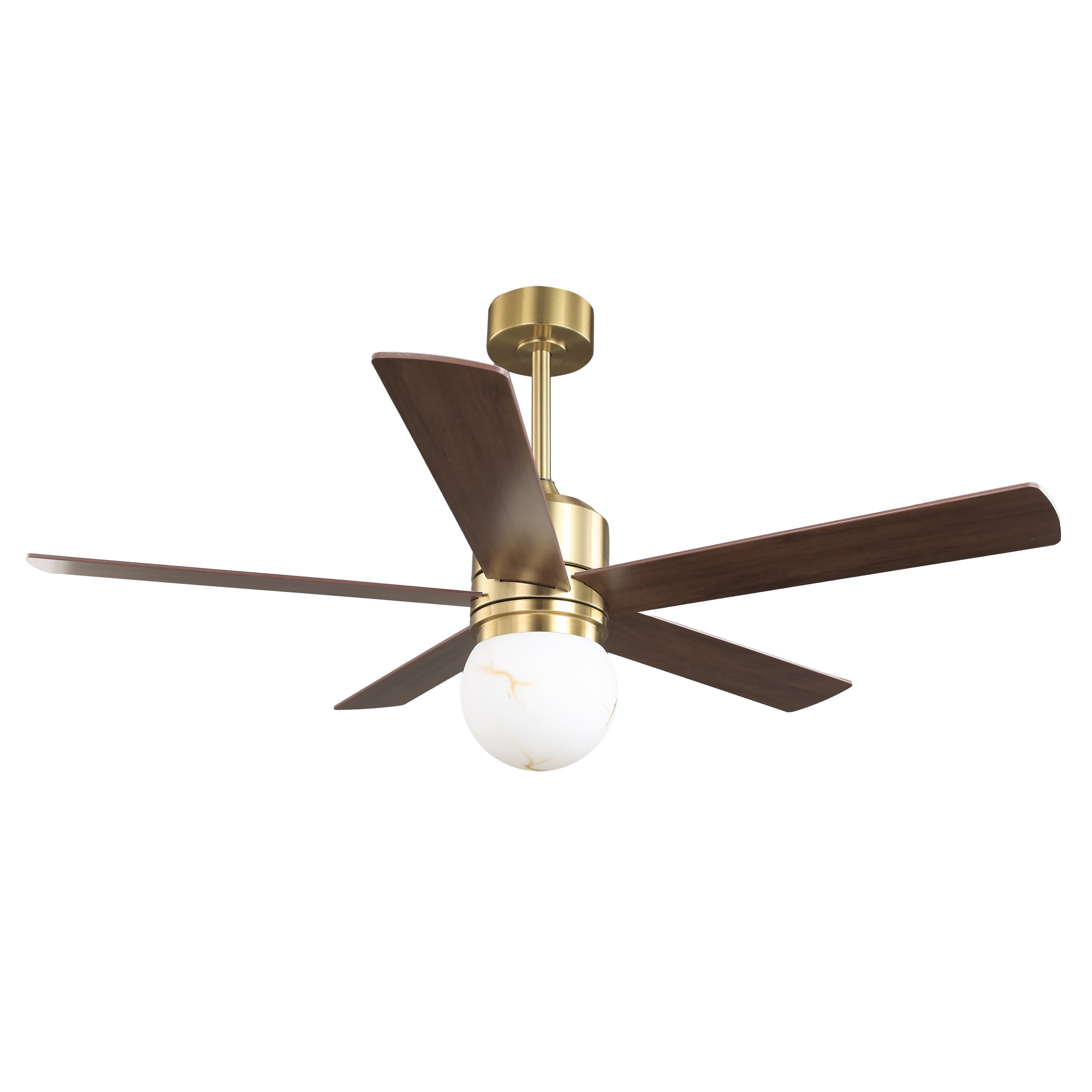 52 Inch Alva Double-sided Blades Downrod Mount LED Ceiling Fan with Remote Control