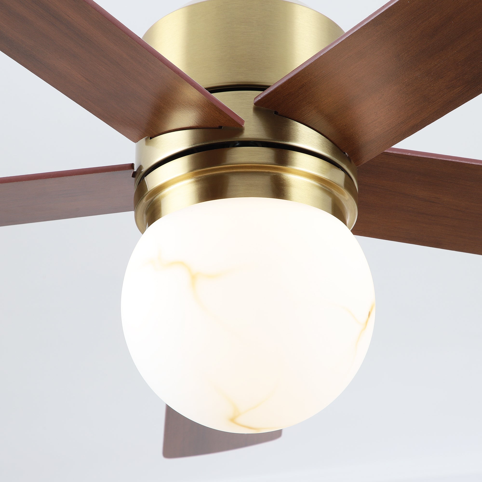 52 Inch Alva Double-sided Blades Downrod Mount LED Ceiling Fan with Remote Control