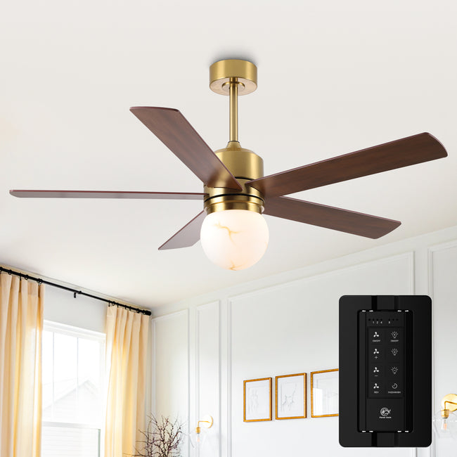52 Inch Alva Double-sided Blades Downrod Mount LED Ceiling Fan with Remote Control