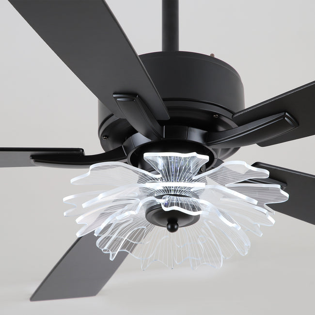 52 Inch Rory Modern Downrod Mount LED Ceiling Fan with Remote Control