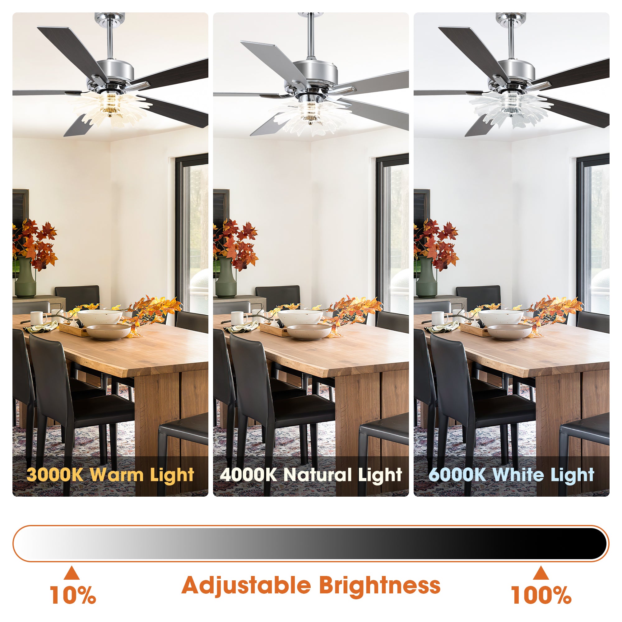 52 Inch Rory Modern Downrod Mount LED Ceiling Fan with Remote Control