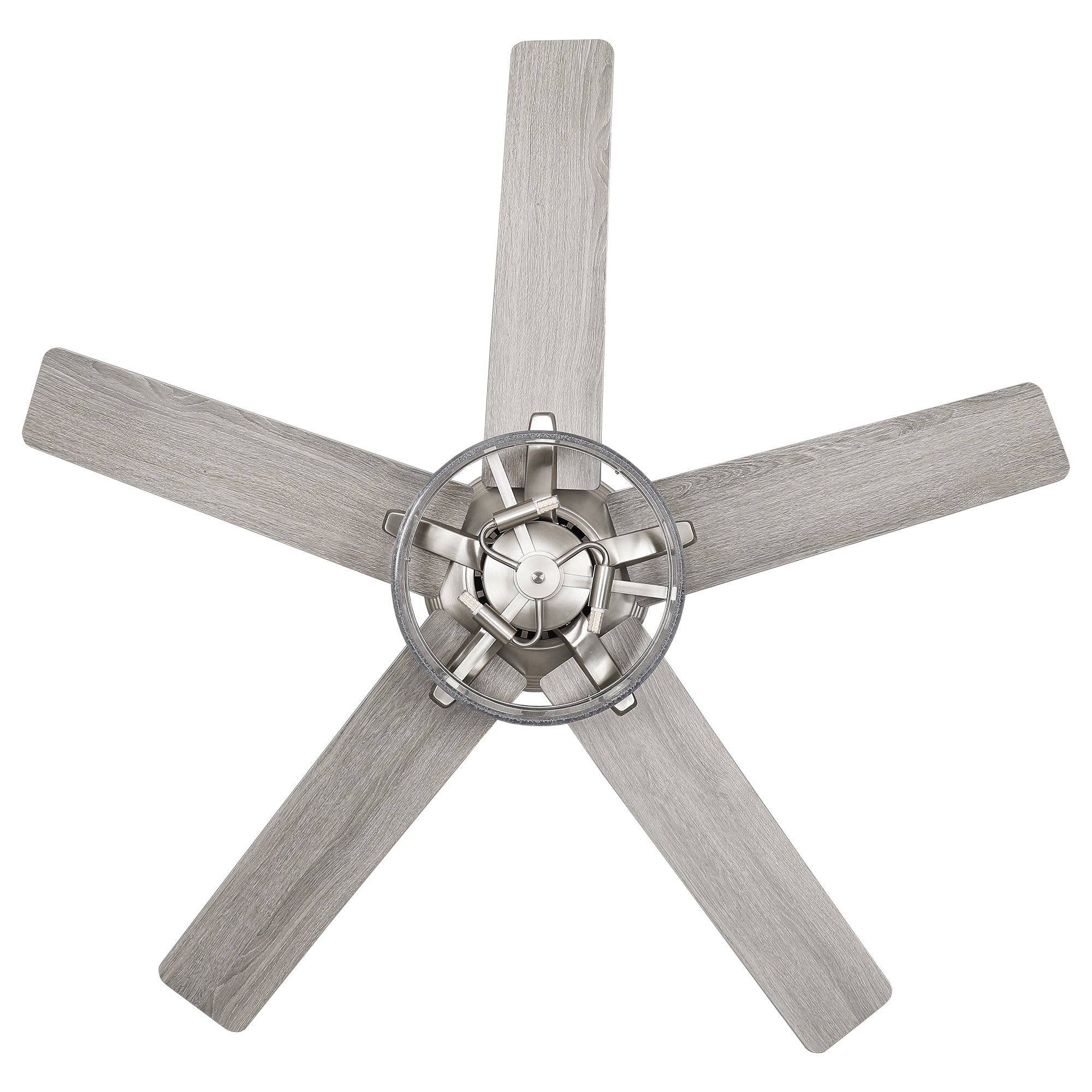 52 Inch Archer Modern Satin Nickel Ceiling Fan with Light & Remote Control