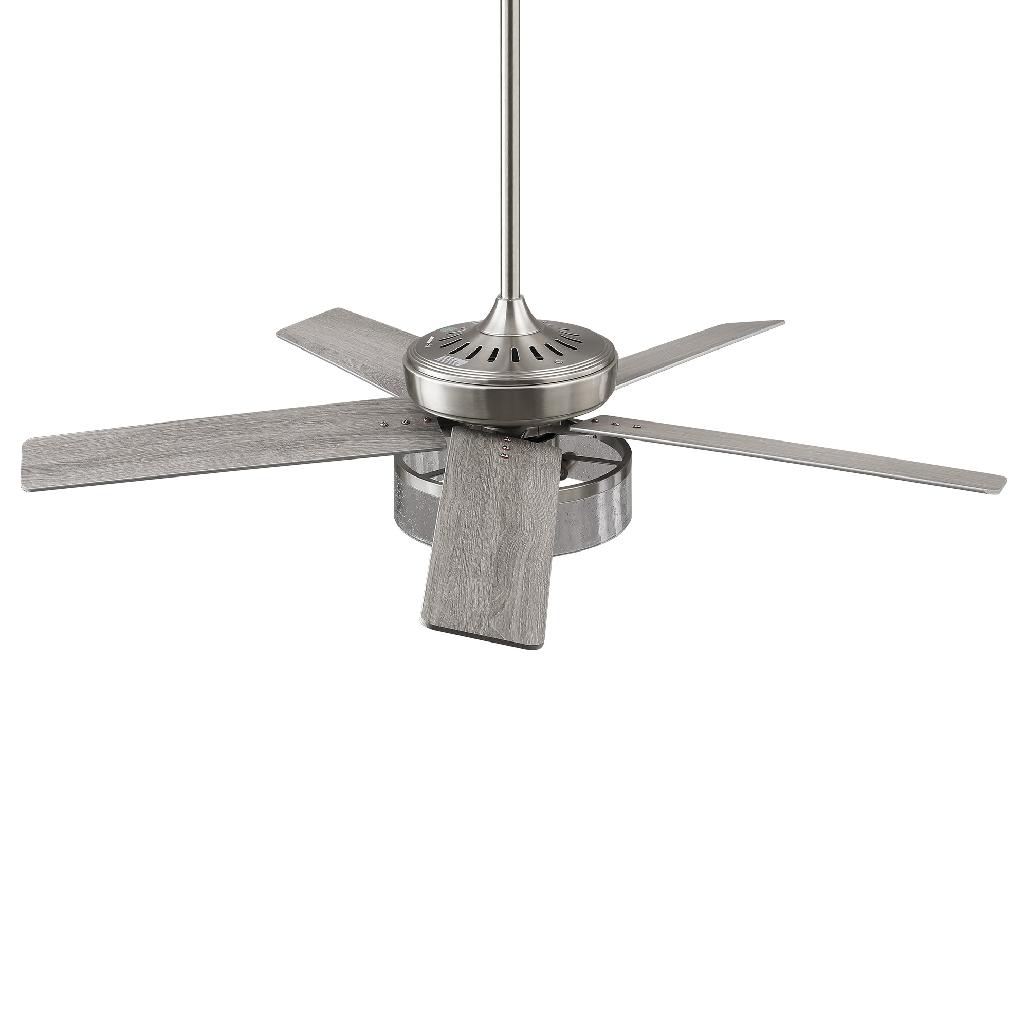 52 Inch Archer Modern Satin Nickel Ceiling Fan with Light & Remote Control
