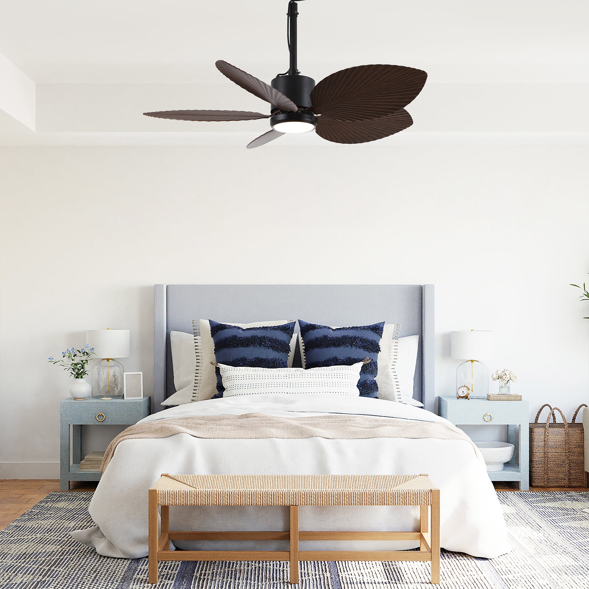 42 Inch Wythe IPX5 Outdoor Hanging Buckle Downrod LED Fan with Remote Control