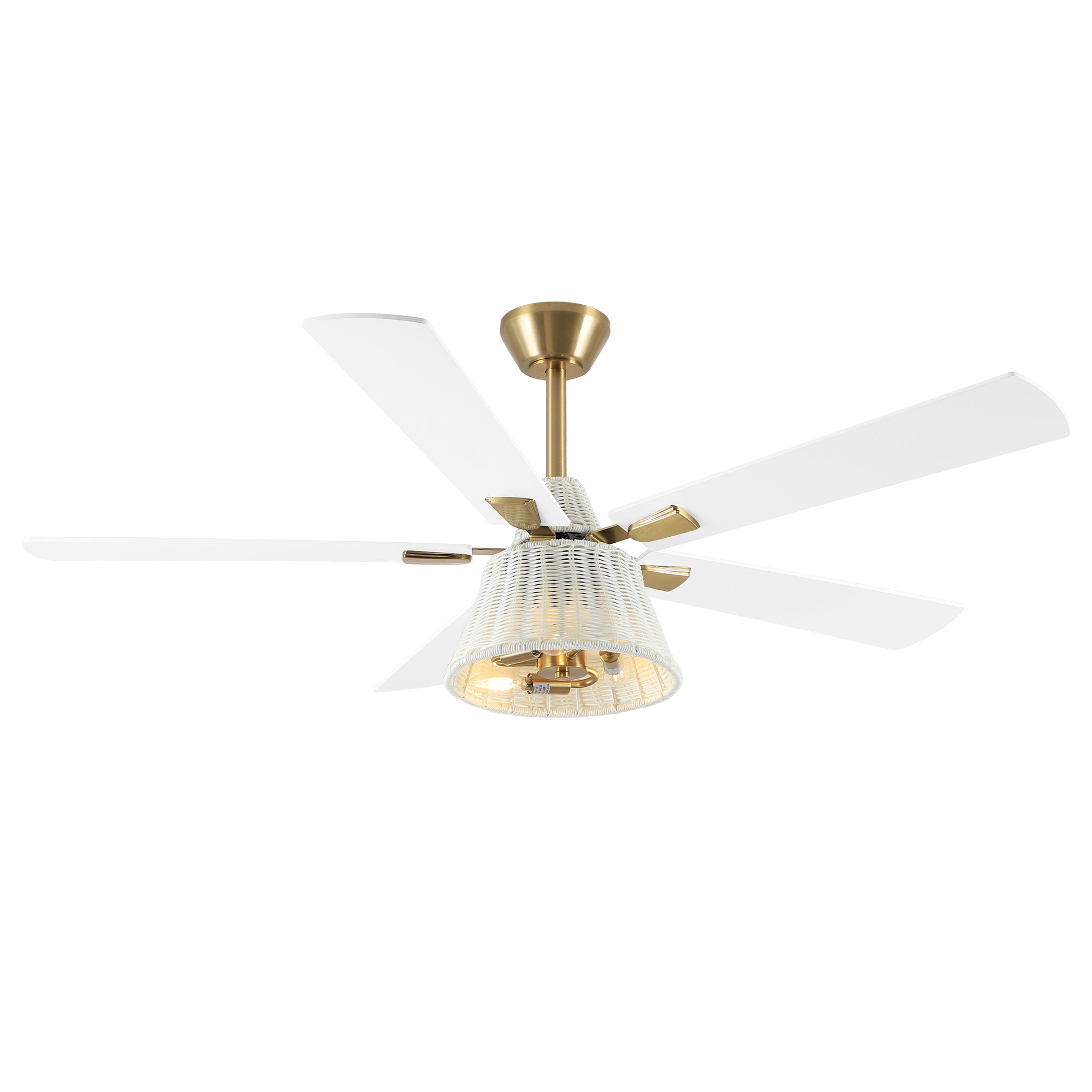 52" Zona Antique Brass Downrod Mount Ceiling Fan with Light
