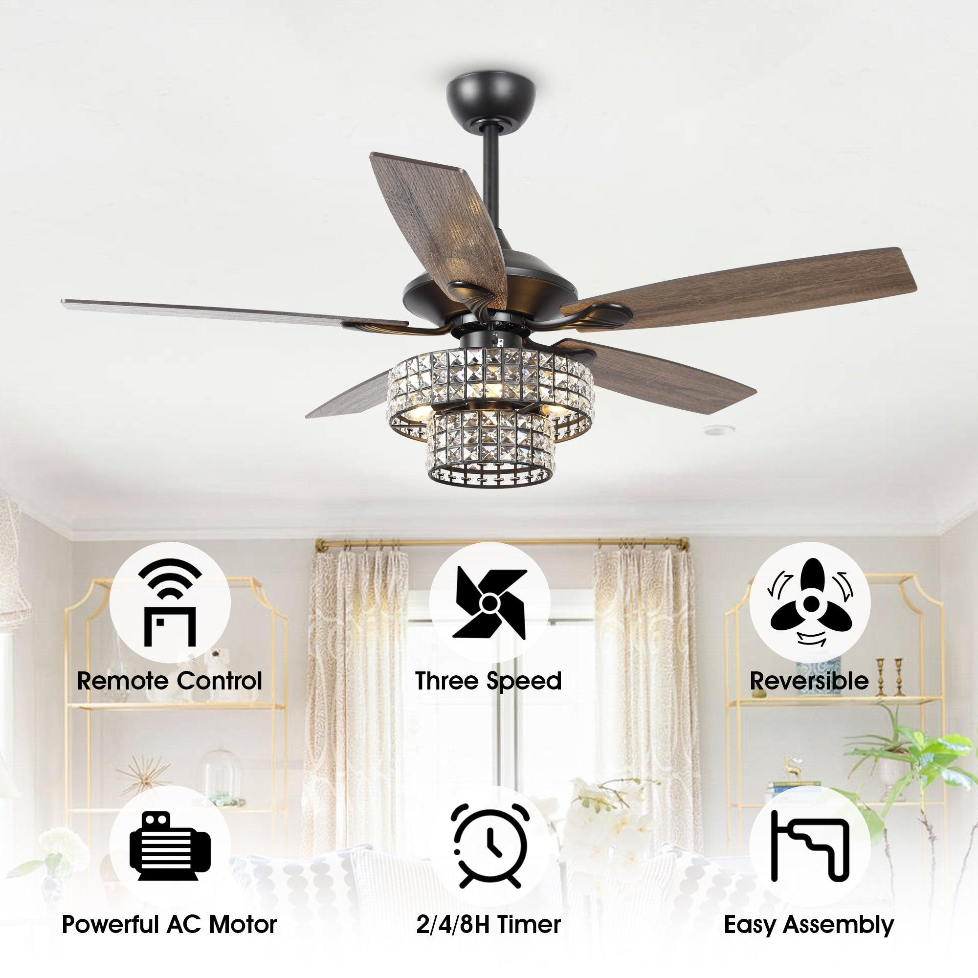 Ventilador de techo de cristal reversible Howell de 52