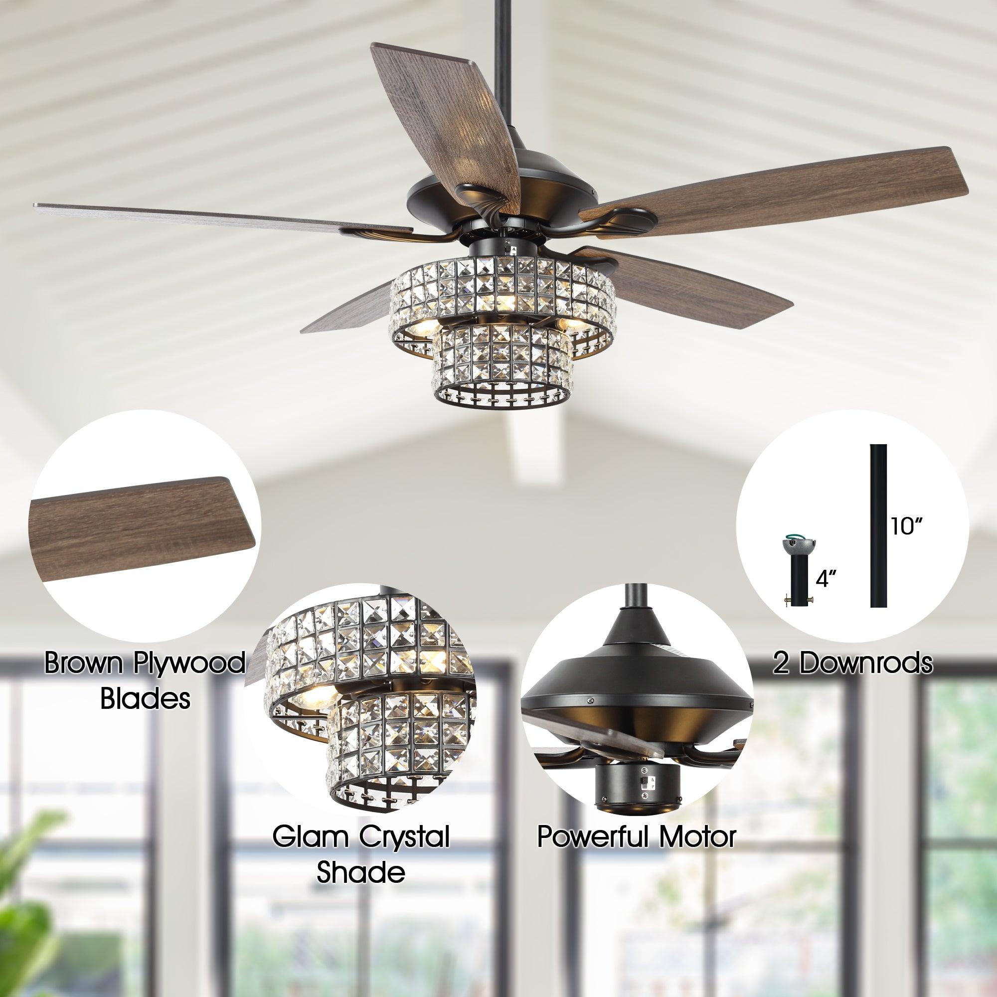 Ventilador de techo de cristal reversible Howell de 52