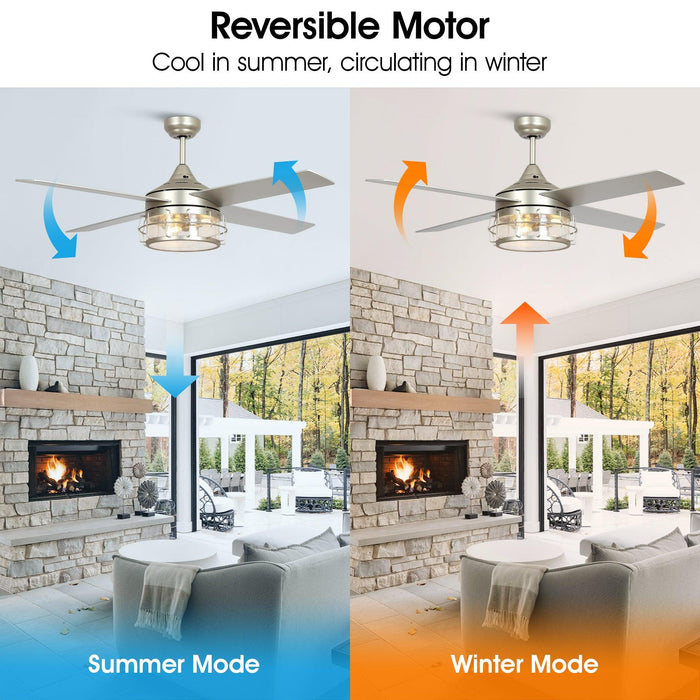 Ventilador de techo reversible Celentano Farmhouse de 52" con iluminación y control remoto