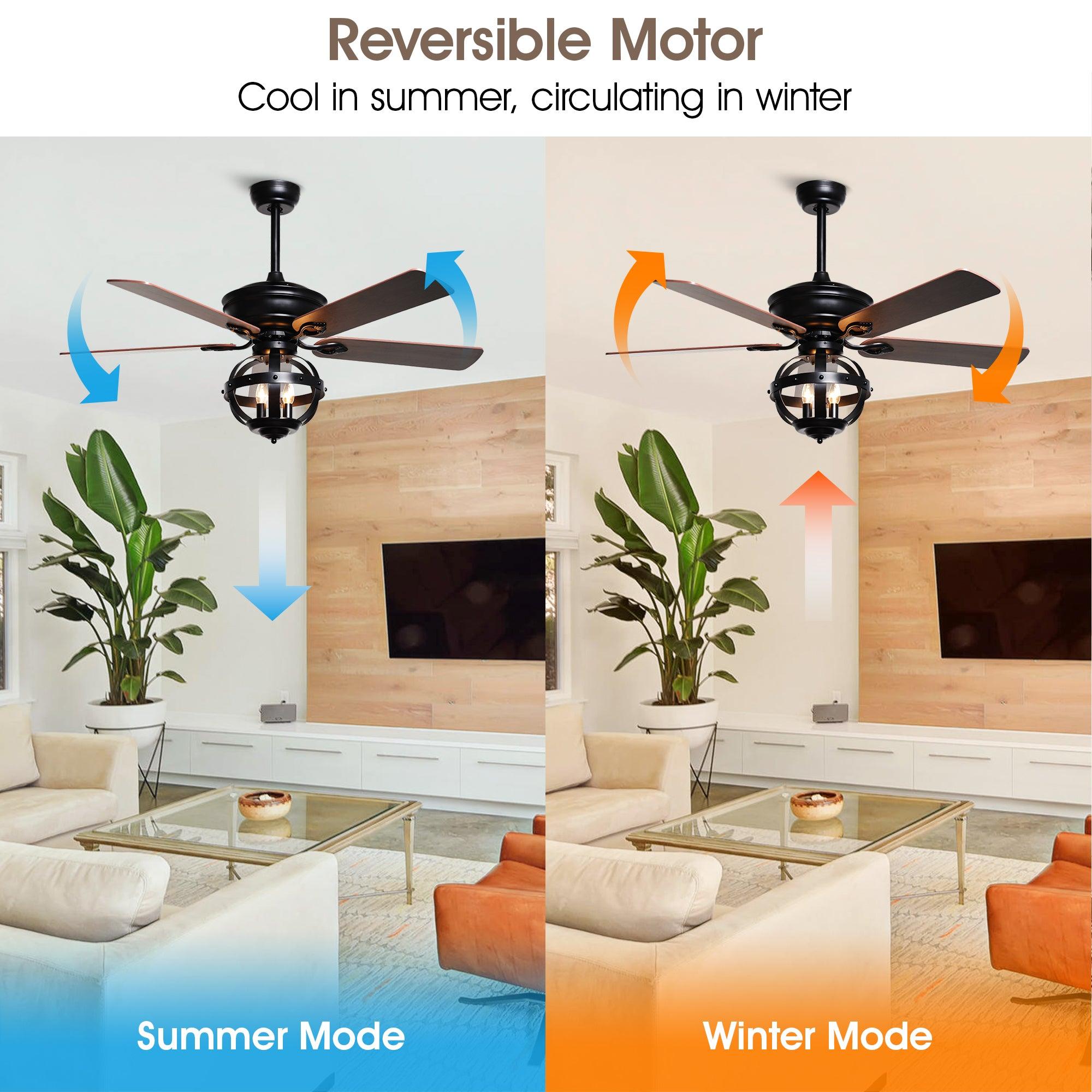 Ventilador de techo reversible de 52